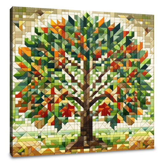 Modern Mosaic Arboreal Canvas - Main Image
