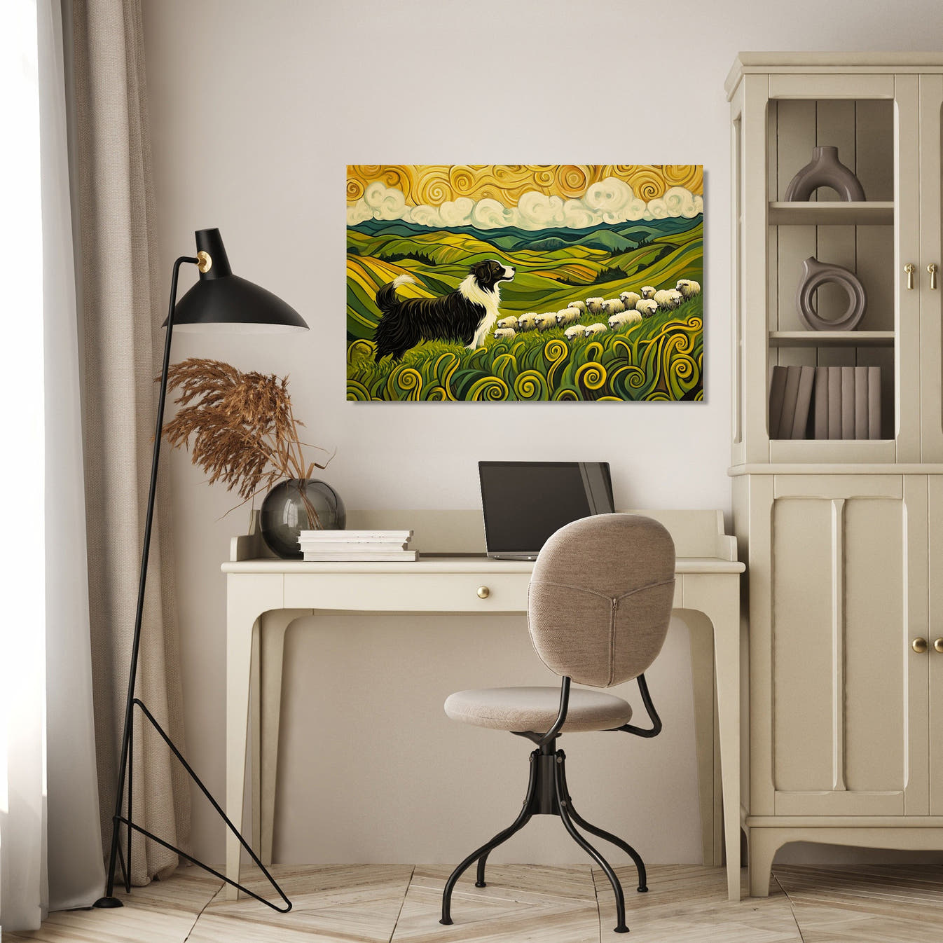 Energetic Border Collie Canvas - Secondary Image 4
