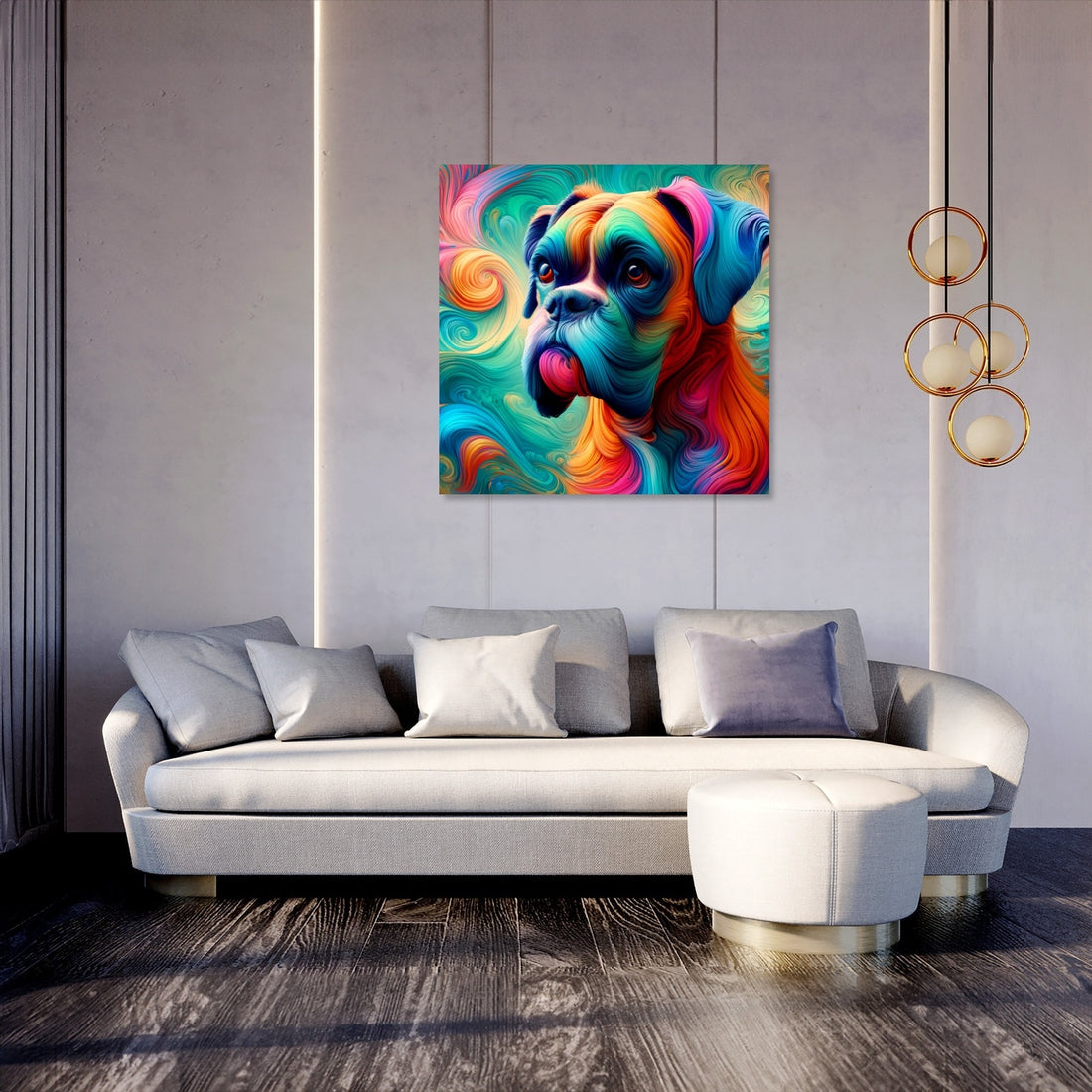 Whimsical Boxer Dreamlike Vision Canvas - Secondary Image