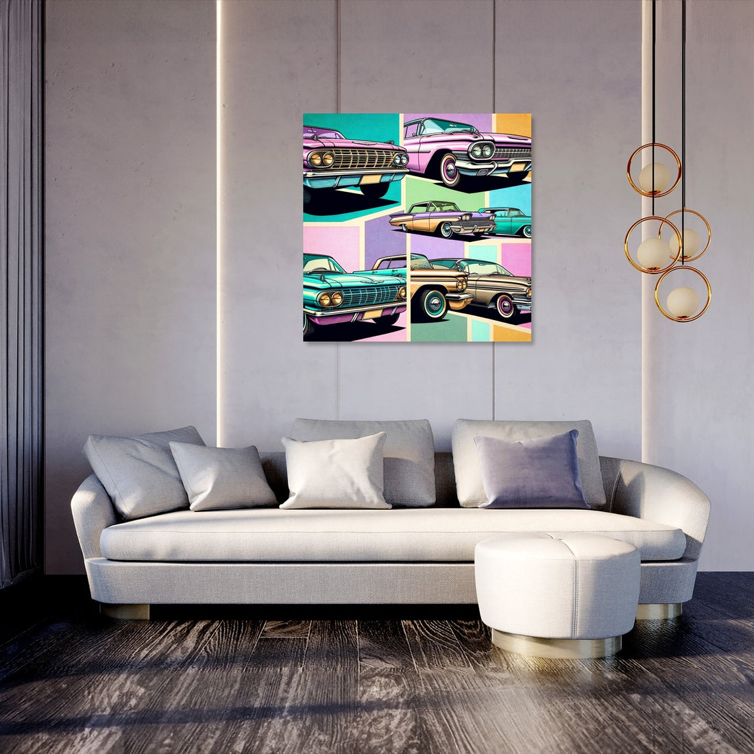 Pastel Pop Motors Canvas - Secondary Image