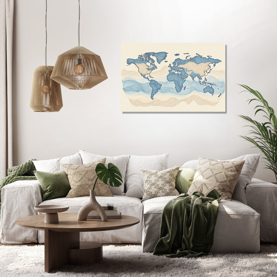 Worldly Outlines Canvas - Secondary Image 2