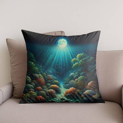 Moonlit Reef Cotton Cushion - Secondary Image
