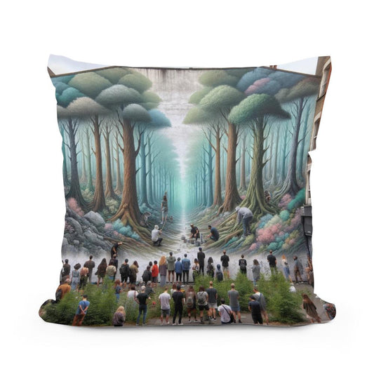 Forest Mural Oasis Cotton Cushion - Main Image