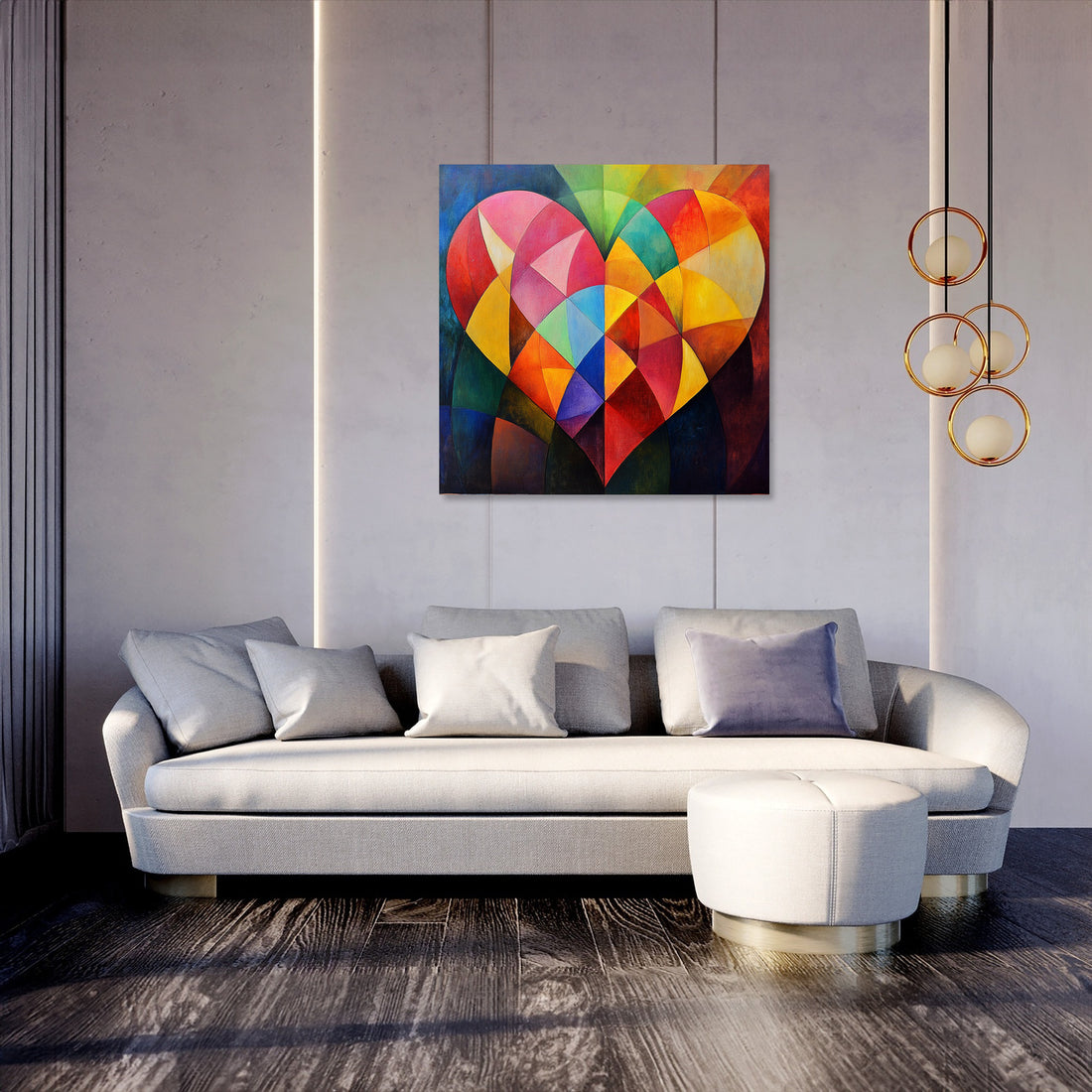 Geometric Heart Canvas - Secondary Image
