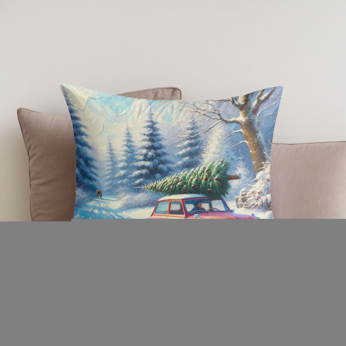 Christmas Journey Home Cotton Cushion - Secondary Image