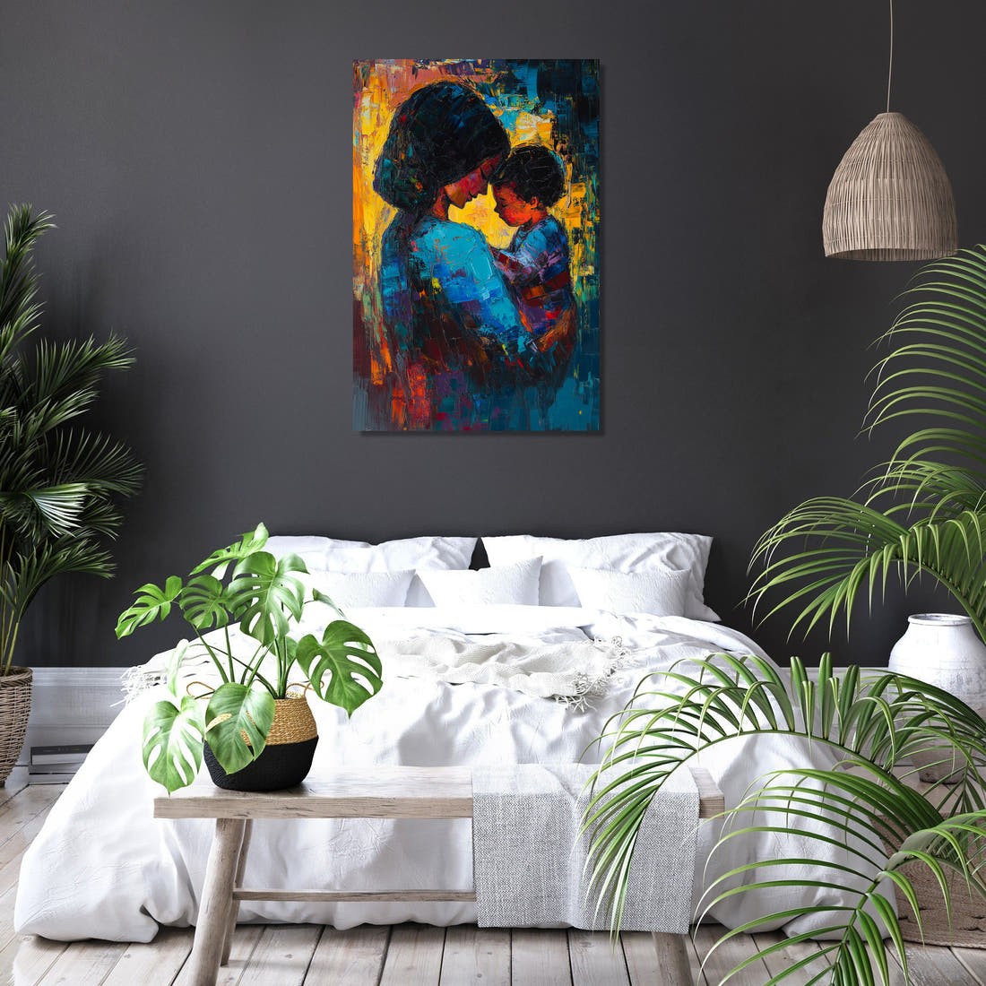 Mother and Child Vibrant Canvas - Secondary Image 6