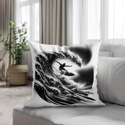 Surge of the Silver Wave Cotton Cushion - Secondary Image 4