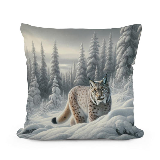 Winter Lynx Cotton Cushion - Main Image