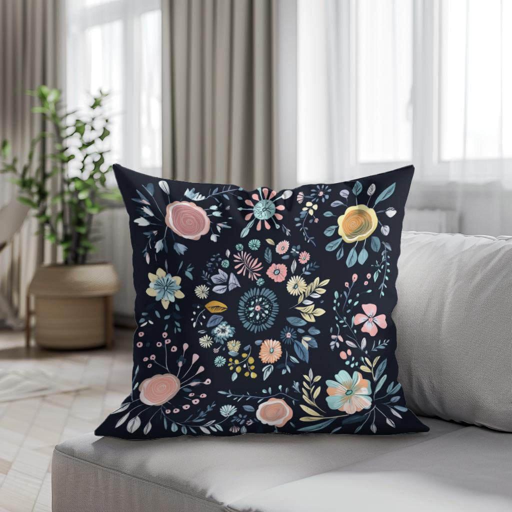Pastel Rosette Cotton Cushion - Secondary Image 4