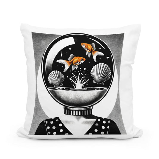 Whimsical Seashell Siren Cotton Cushion - Main Image