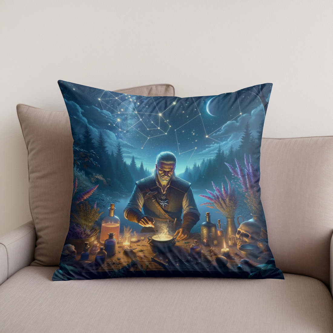 Alchemy Under Stars Cotton Cushion - Secondary Image