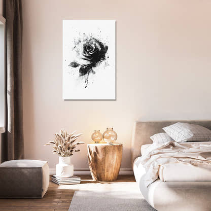 Monochrome Rose Elegance Canvas - Secondary Image 7
