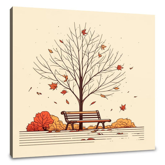 Autumn Park in Warm Colors Canvas - Main Image