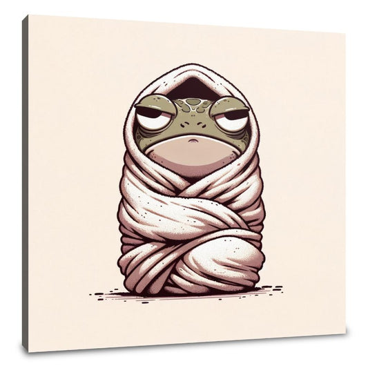 Grumpy Towel Frog Canvas - Main Image