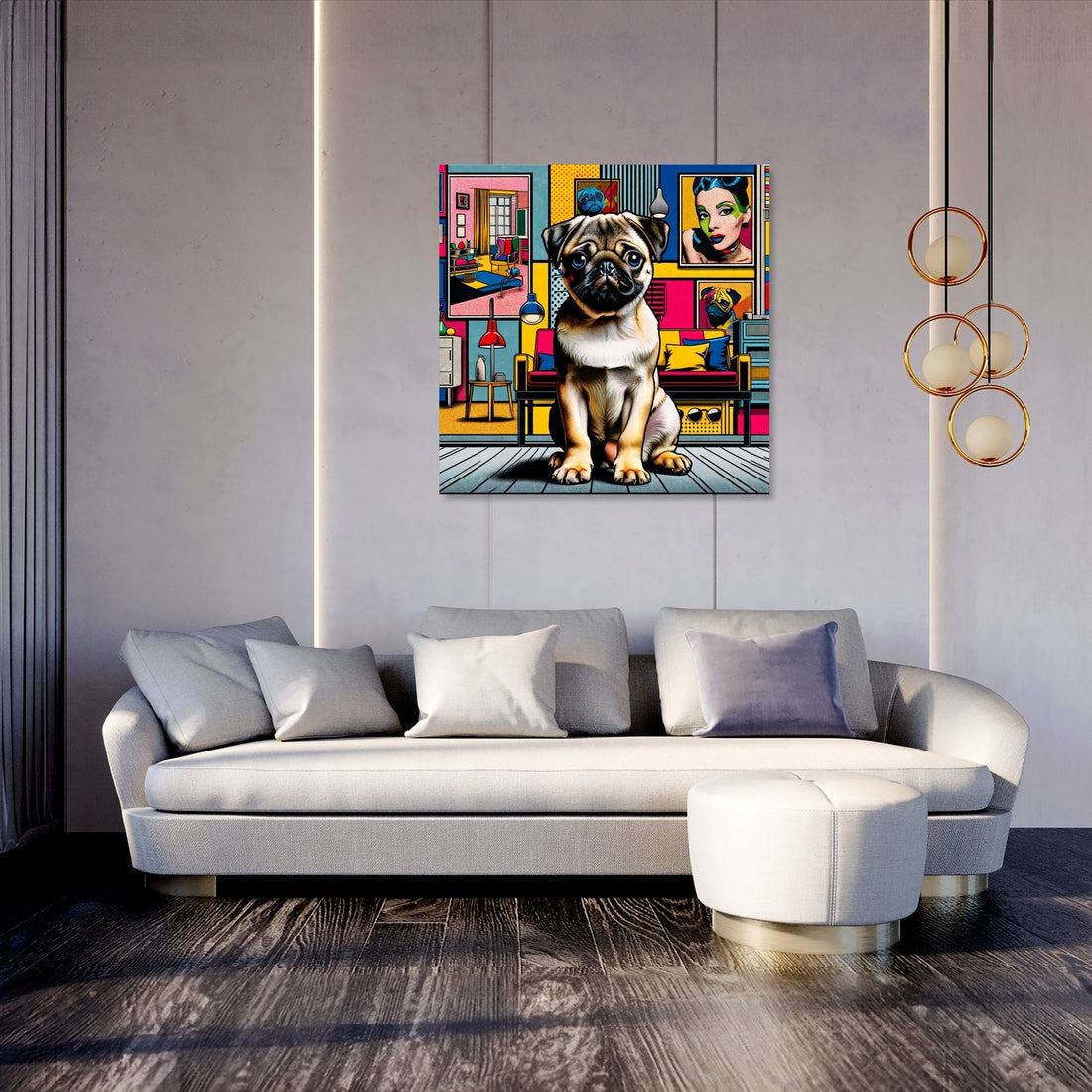 Pop Art Pug Canvas - Secondary Image