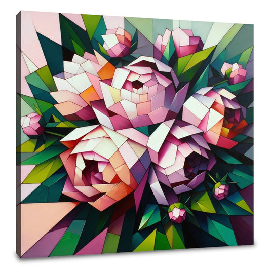 Peony Mosaic Canvas - Main Image