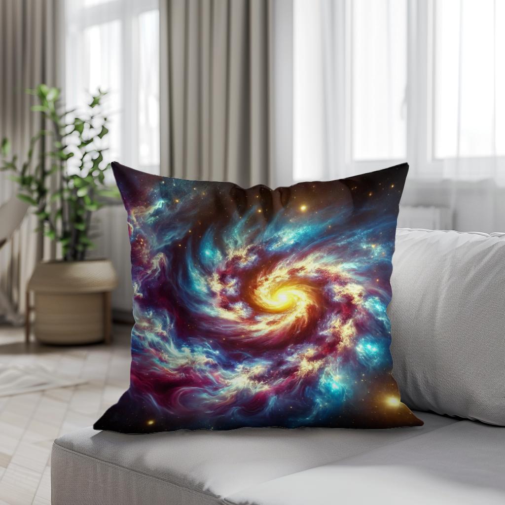 Galactic Whirl Cotton Pillow - Secondary Image 4