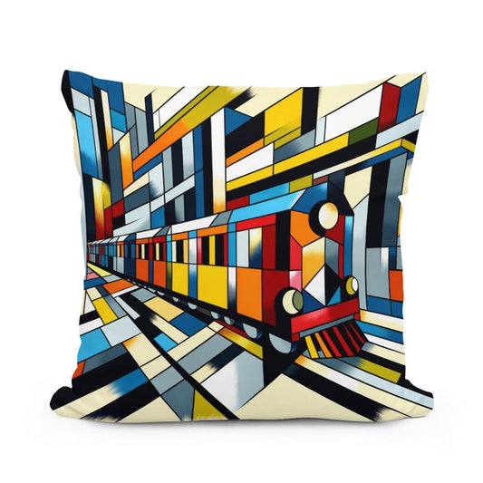 Cubist Conveyance Cotton Cushion - Main Image