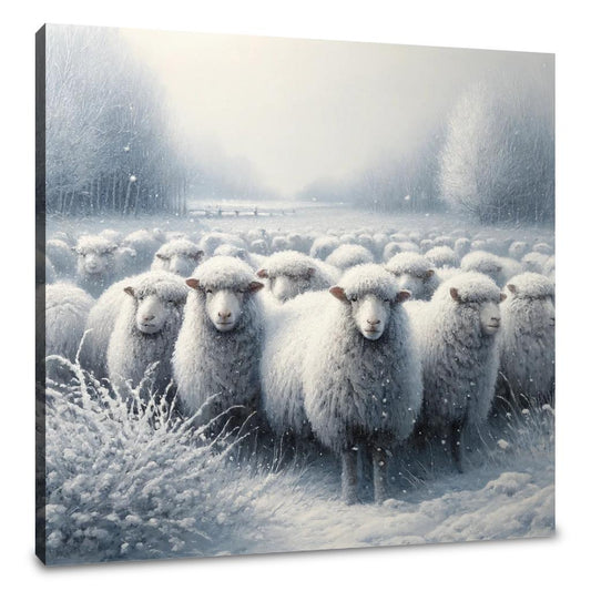 Winter's Embrace Sheep Canvas - Main Image
