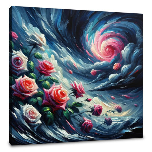 Expressionist Rose Storm Canvas - Main Image