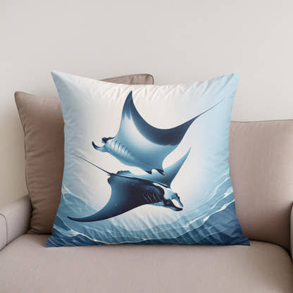 Blue Manta Ballet Cotton Cushion - Secondary Image