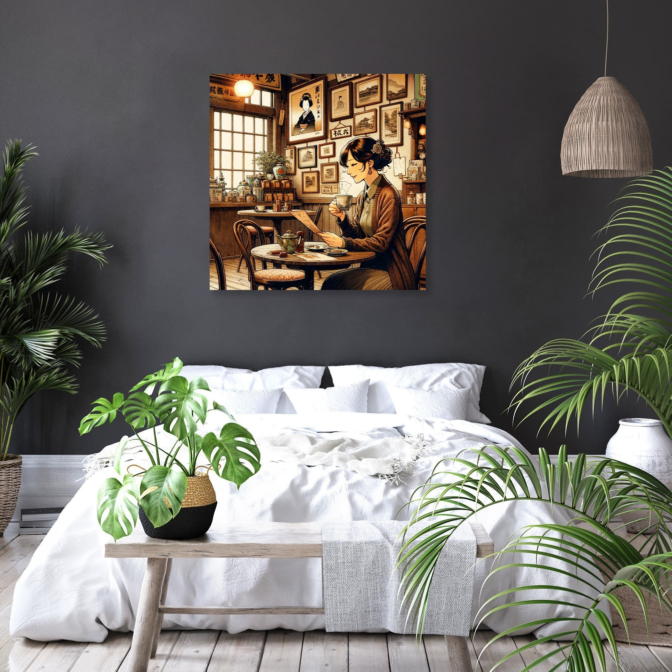 Nostalgic Café Moment Canvas - Secondary Image 6