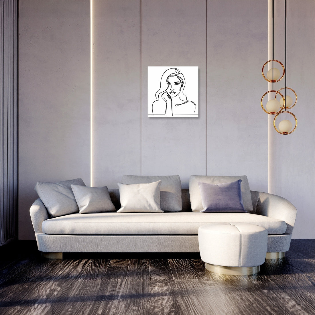 Woman:Line Simplicity Canvas - Secondary Image