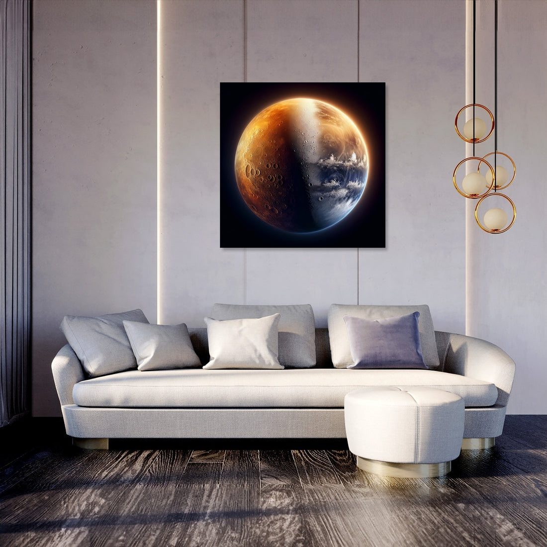 Mercury's Twilight Divide Canvas - Secondary Image