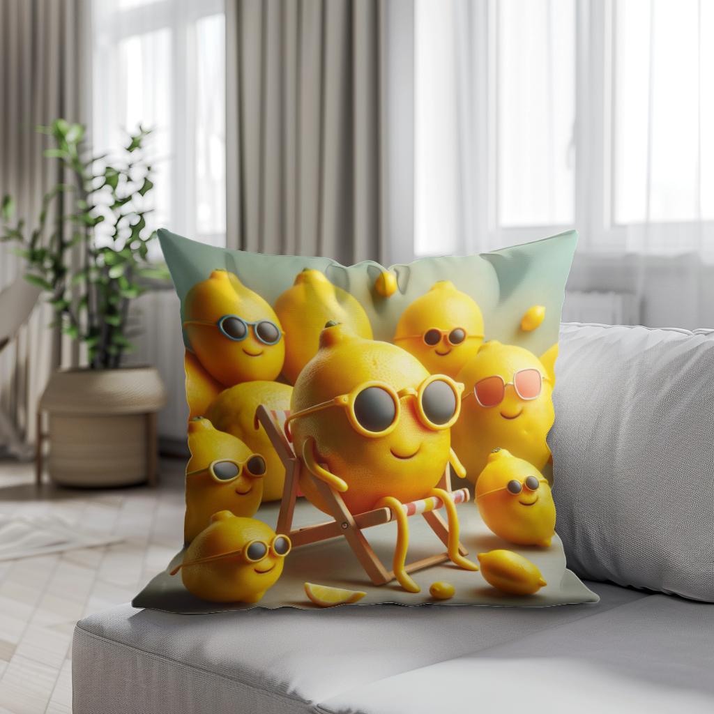 Lemonade Whimsy Cotton Cushion - Secondary Image 4
