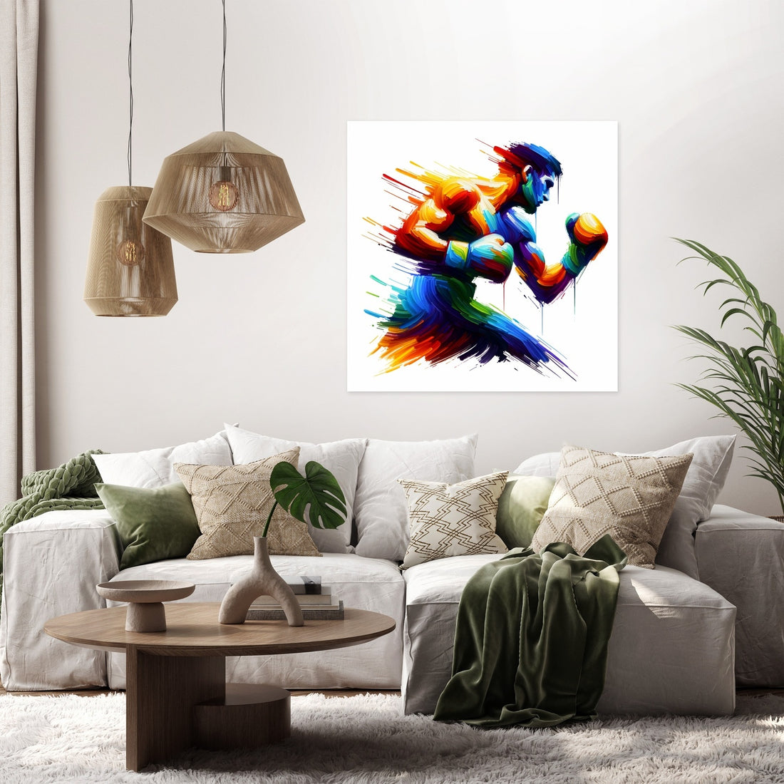 Pugilist's Colorful Impact Canvas - Secondary Image 2