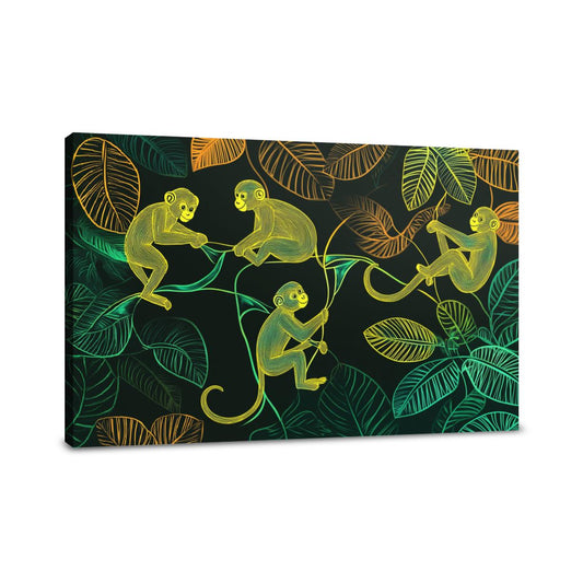 Swinging Monkeys Jungle Canvas - Main Image
