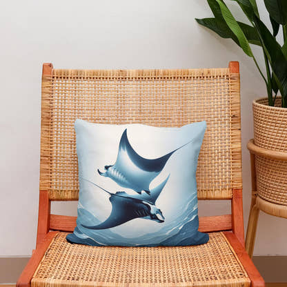 Blue Manta Ballet Cotton Cushion - Secondary Image 2