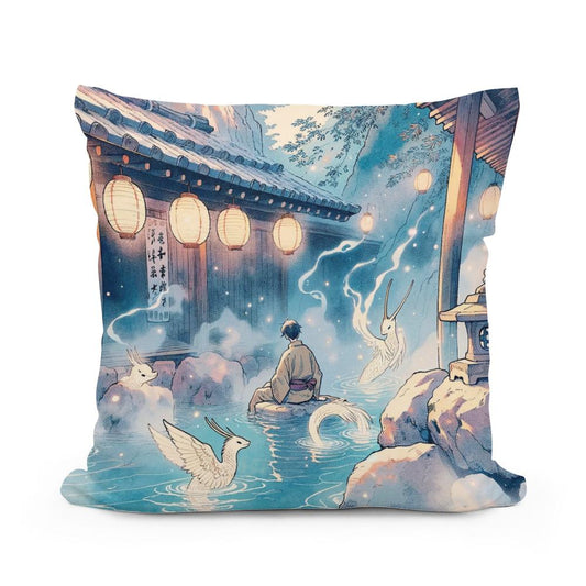 Mystic Onsen Whispers Cotton Cushion - Main Image