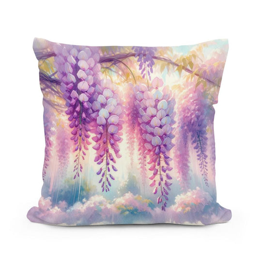 Wisteria Garden Cotton Pillow - Main Image