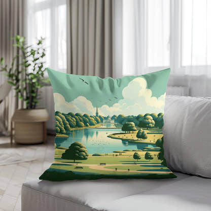 London Hyde Park Minimalist Tranquility Cotton Cushion - Secondary Image 4