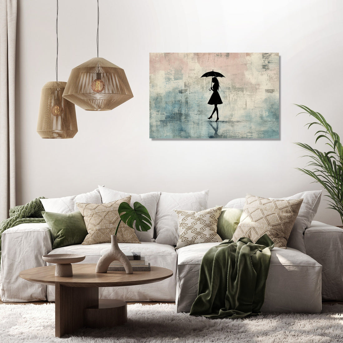 Woman with Umbrella Canvas - Secondary Image 2