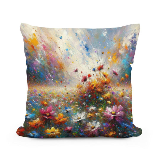 Wildflower Exuberance Cotton Pillow - Main Image