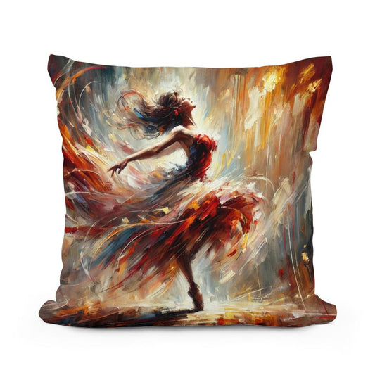 Dance of Flames Cotton Pillow - Main Image