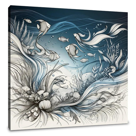 Oceanic Script Elegance Canvas - Main Image