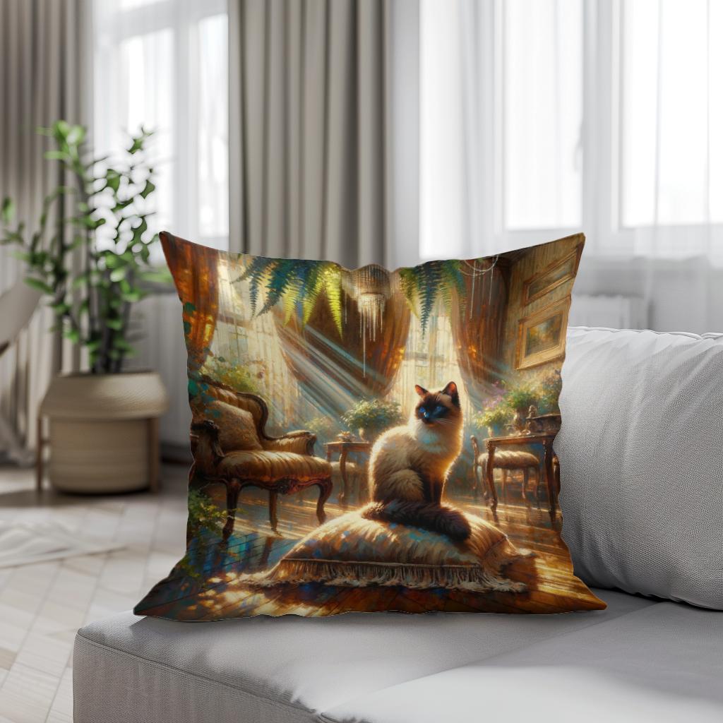 Siamese Solitude Cotton Cushion - Secondary Image 4