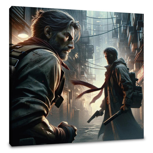 Alleyway Confrontation Canvas - Main Image