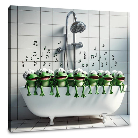 Frog Choir in the Shower Canvas - Main Image