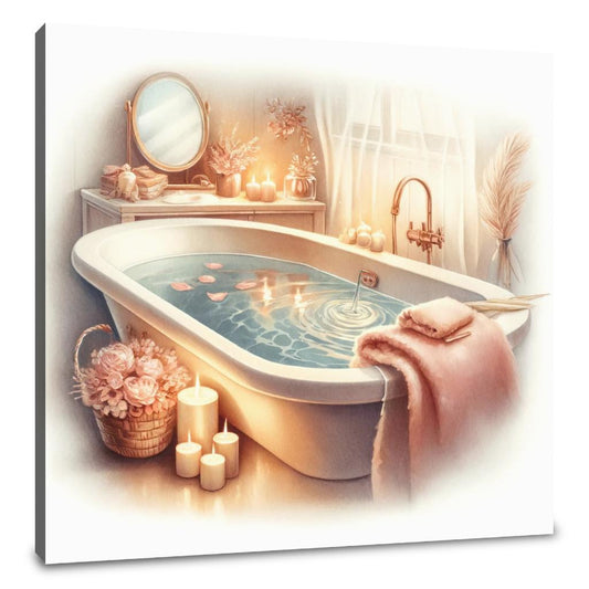 Serene Soak Watercolor Canvas - Main Image