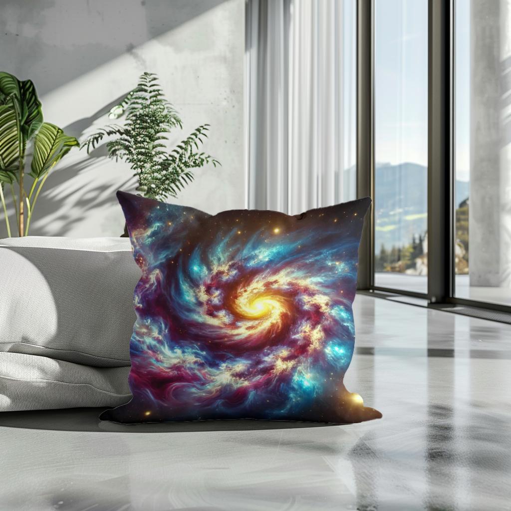 Galactic Whirl Cotton Pillow - Secondary Image 3