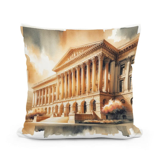 Courthouse of Tradition Cotton Cushion - Main Image