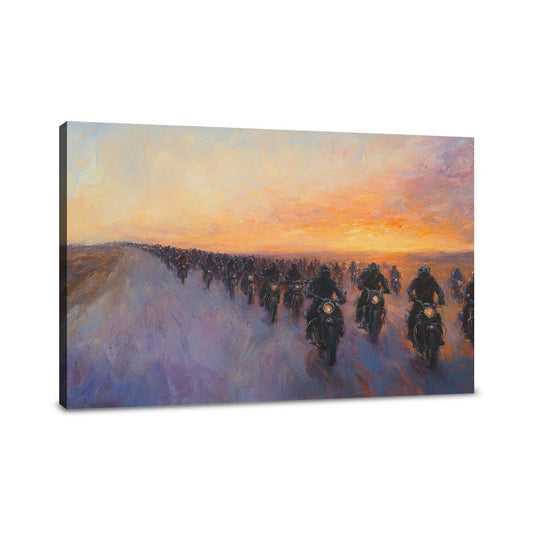 Sunset Biker Journey Canvas - Main Image