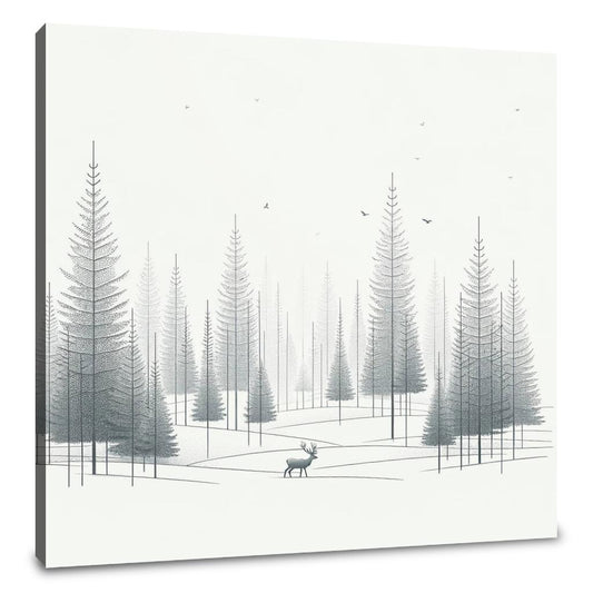 Winter Solitude in Monochromatic Canvas - Main Image