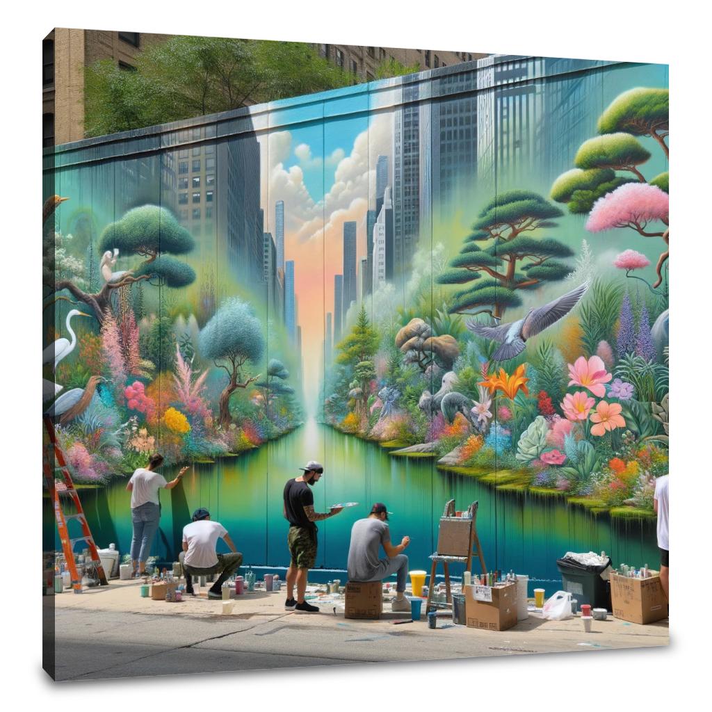Urban Garden Mural Canvas - Main Image