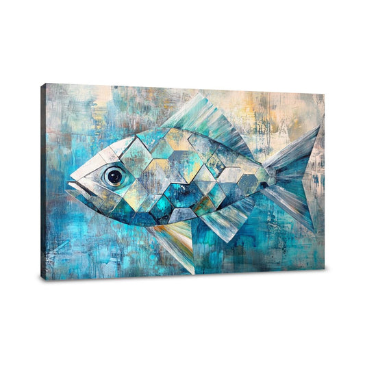 Geometric Fish Elegance Canvas - Main Image