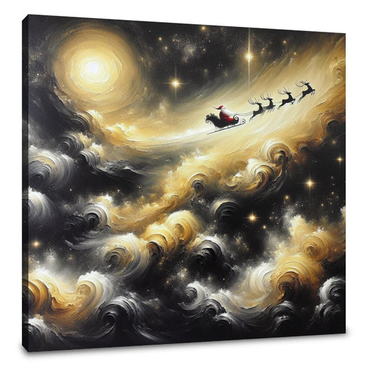 Santa's Enigmatic Night Flight Canvas - Main Image